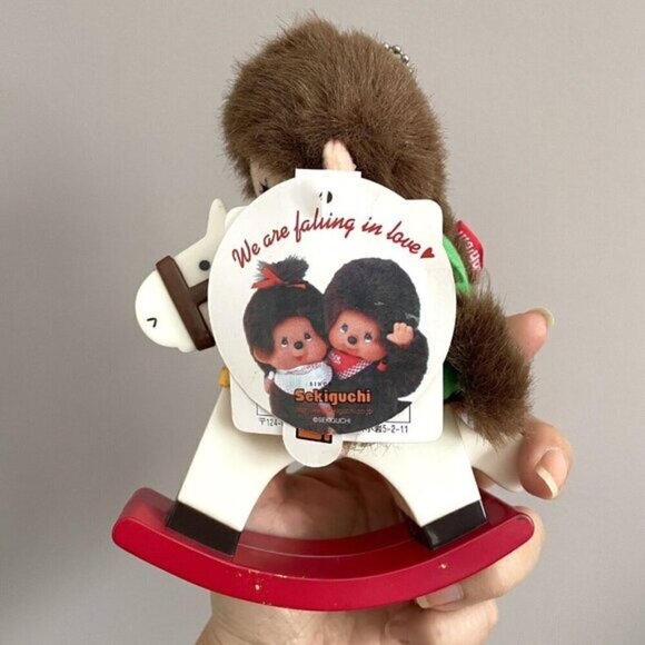 Monchhichi (Sekiguchi) Plush Riding Rocking Horse Window Hang - tags attached! - Picture 4 of 8